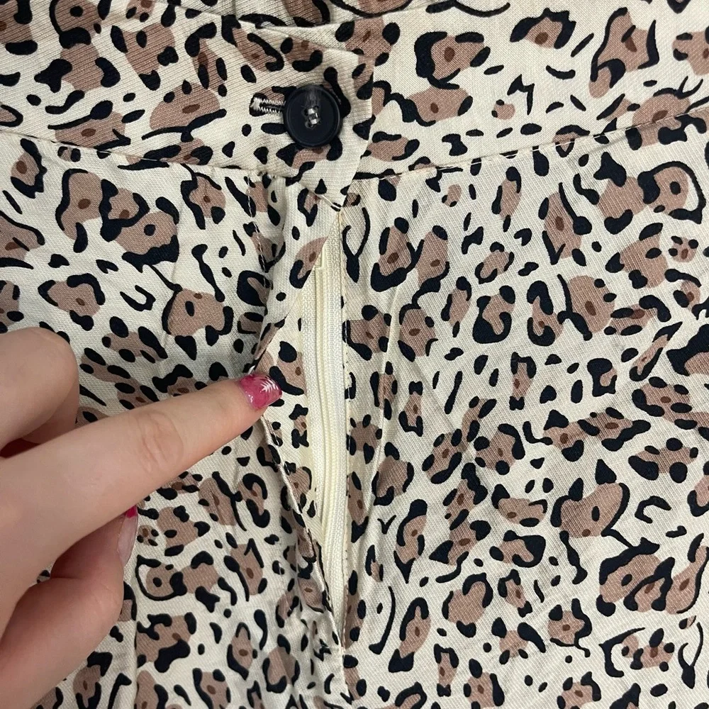 Sincerely Jules Leopard Print Pants Beige Tan